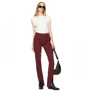 MOTHER Jeans- Rascal Sloced Up Jean in Maroon